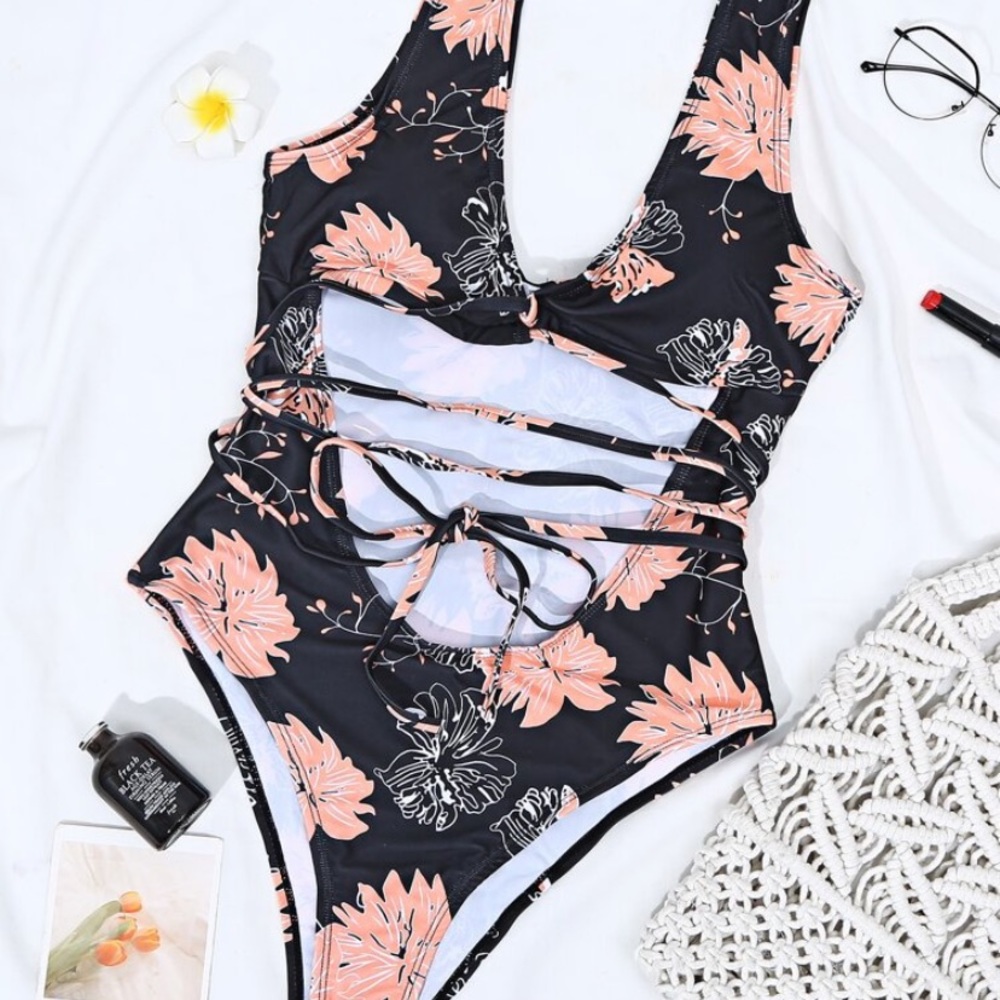 Wrap and tie one piece bikini